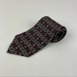 Claiborne Travelers Twill Tie Mens Red Gray